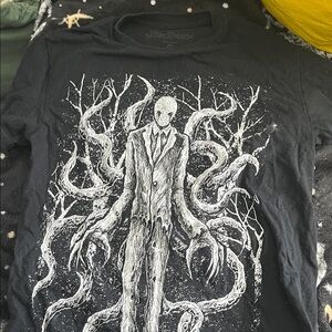 Black Graphic Men slender man vampire freaks t-shirt